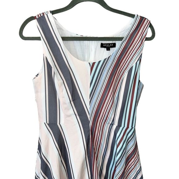 Beulah Striped Maxi Fit & Flare Swing Dress Size Small - Picture 3 of 9
